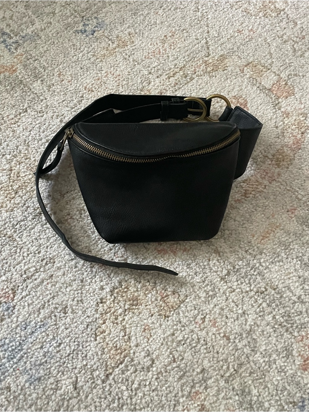 Faux Black Leather Belt Bag - Minimalist Everyday Carry